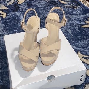 Aldo cream wedge heels
